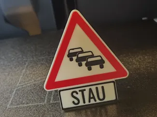 Stau road sign - German Autobahn