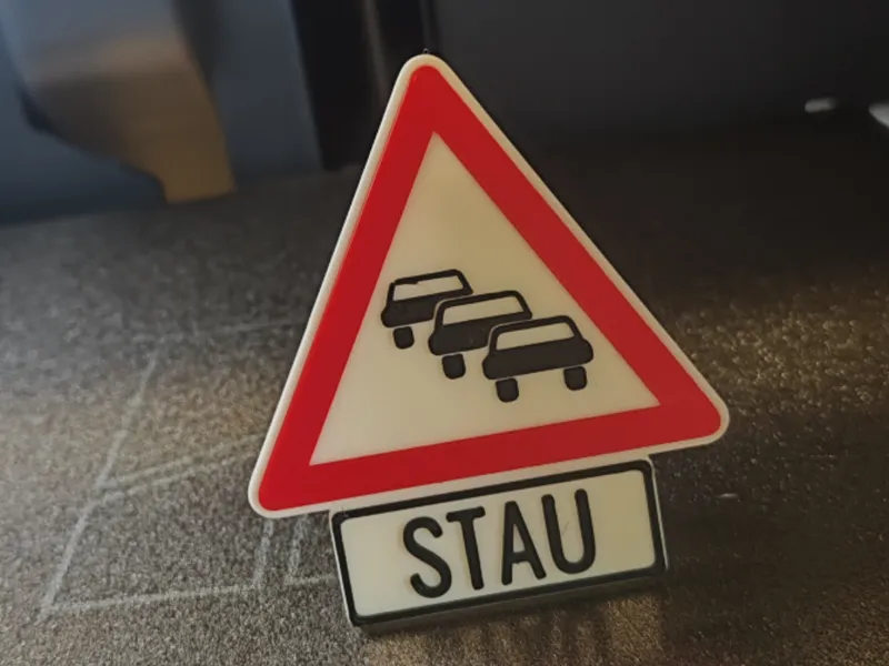 Stau road sign - German Autobahn