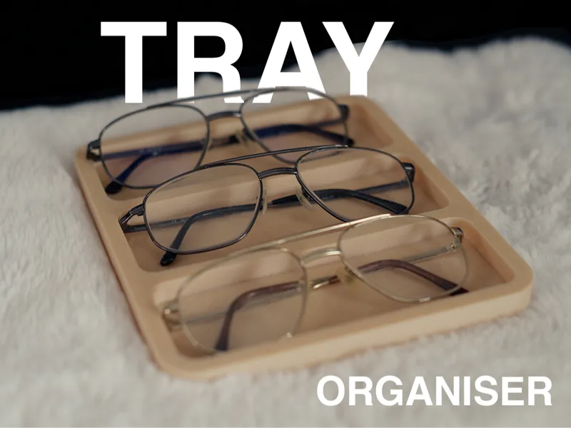 Tray organiser for glasses 