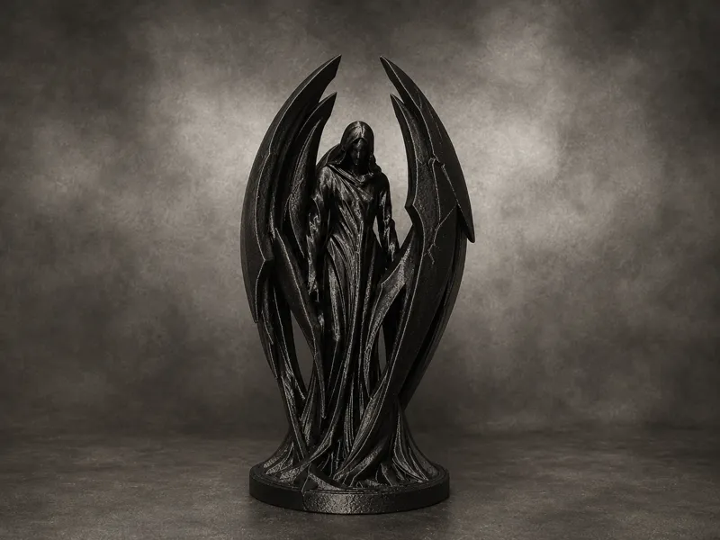 Veiled Seraph - Minimalist Fallen Angel Sculpture 