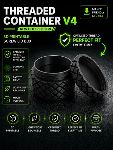 Caja o estuche: Threaded Container V4 - Design 2 — vista de referencia 2