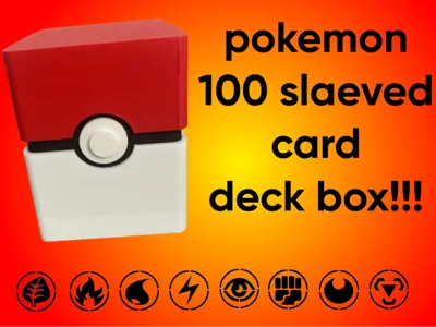 Pokémon deck box with energy labels