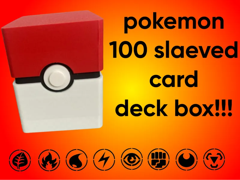 Pokémon deck box with energy labels