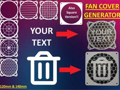 Parametric fan cover generator 120mm & 140mm