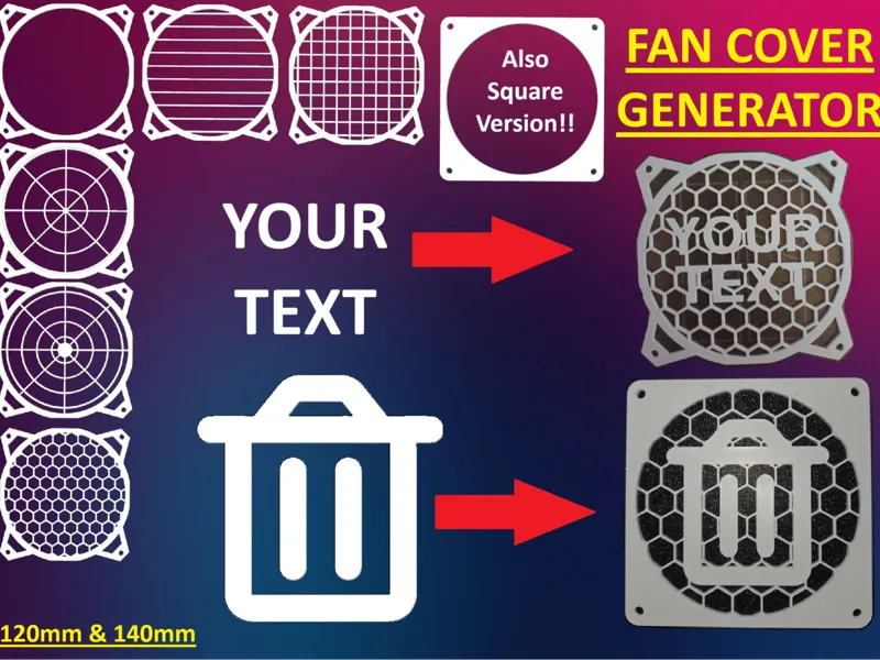 Parametric fan cover generator 120mm & 140mm