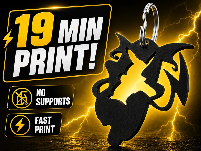 Pikachu & Raichu Evolution Keychain - 19min Print