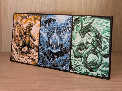 Groudon Kyogre & Rayquaza Pokemon Hueforge & Frame