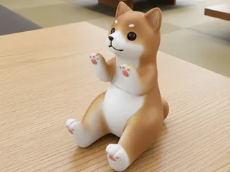 萌系坐姿柴犬手机支架(Cute dog Phone Stand)