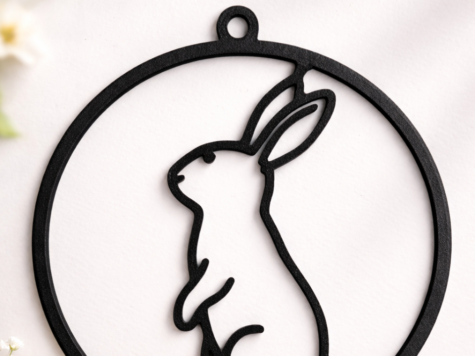 Schlichter Osterbogen als Osterhase