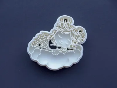 Baby Girl on Cloud Clay Cutter Magnets Charms