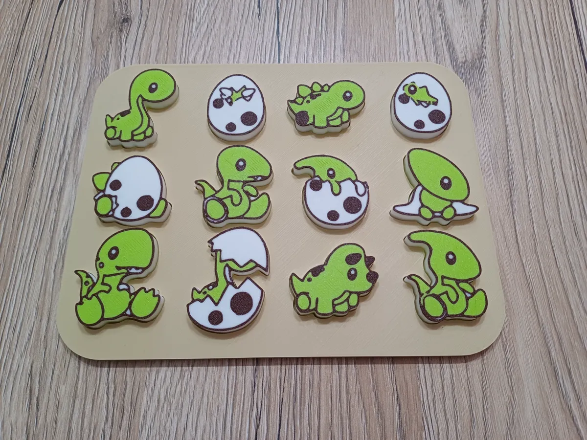 Dino eggs puzzle for kids by Kiron 21 MakerWorld: Download Free 3D Models