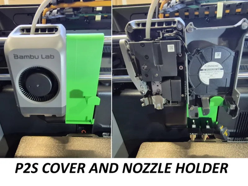 P2S toolhead cover and nozzle holder