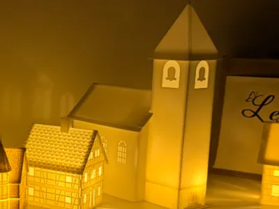 "Christmas Church Evening Glow"