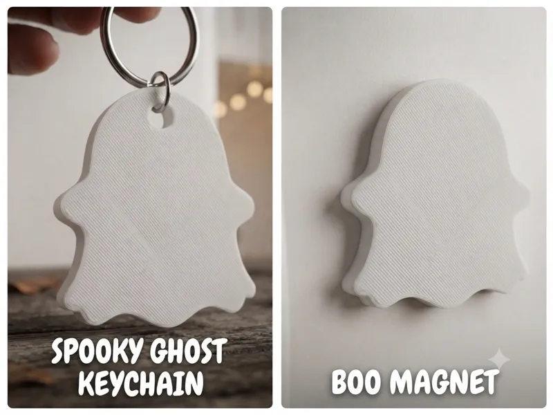 Halloween Ghost Keychain Magnet 3D STL