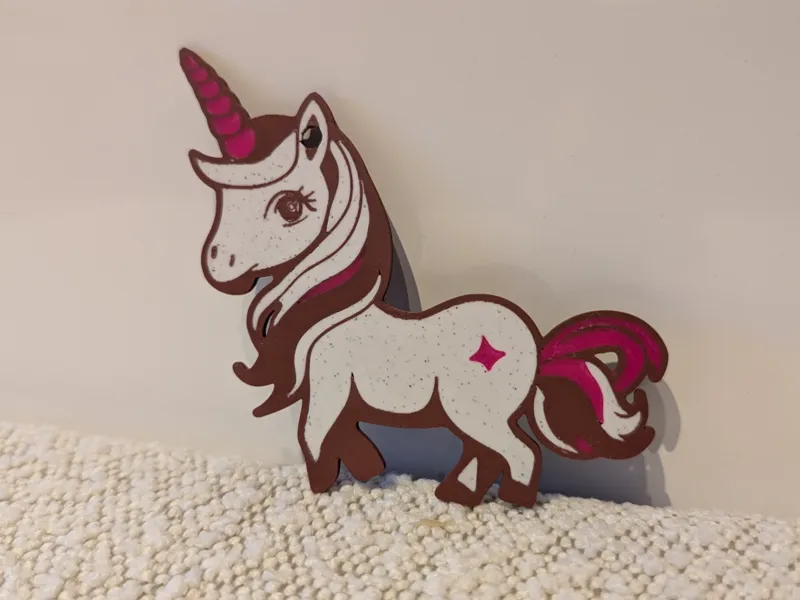 Unicorn keychain or backpack tag
