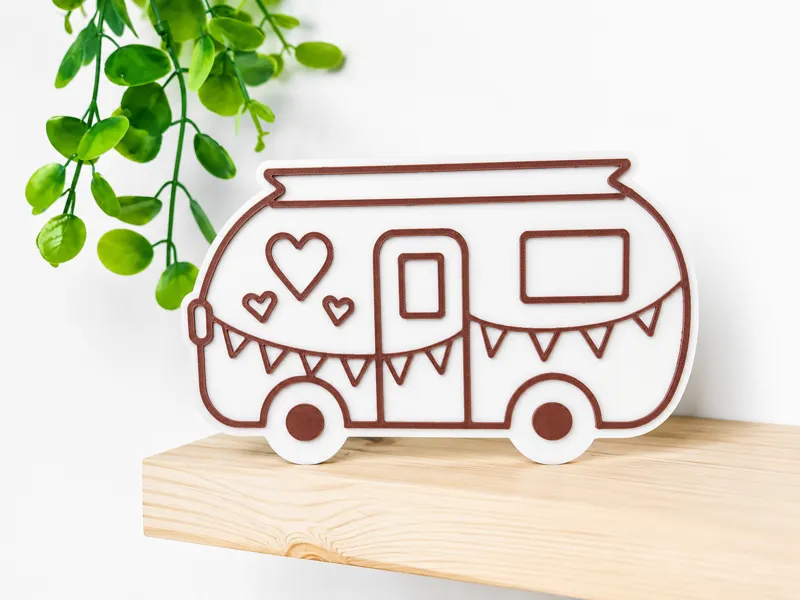 Camping Wohnwagen Deko | Mehrfarbiger 3D-Druck AMS
