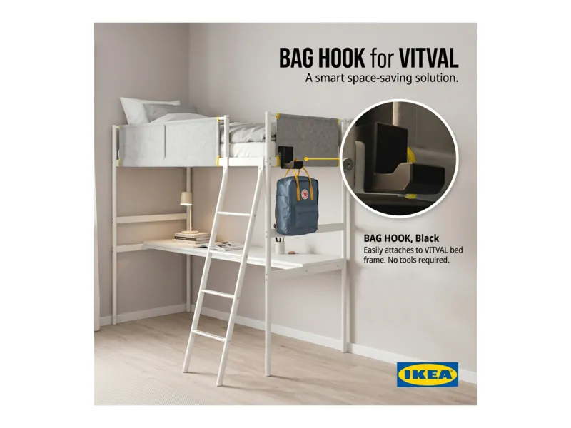 Bag Hook - IKEA VITVAL loft bed 