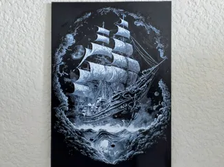 Random HueForge of a Pirate Ship