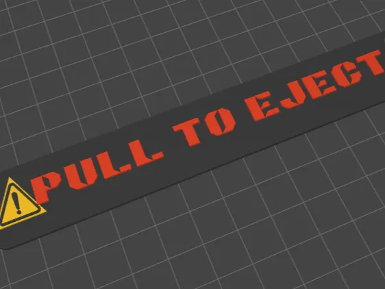 "PULL TO EJECT" sign