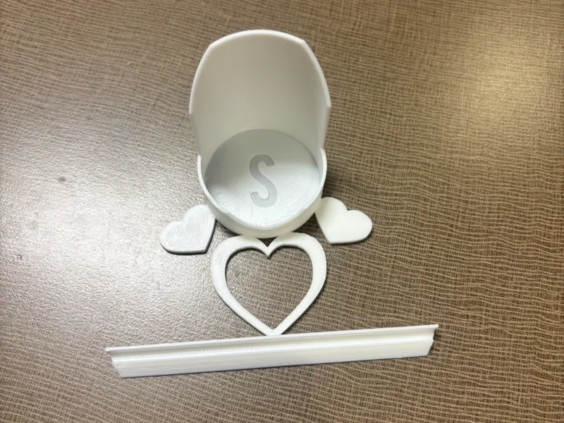 Valentines Day Triple Hearts Lithophane Stand