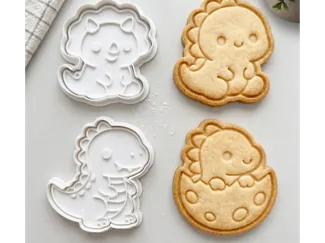 Cute Baby Dinosaur Cookie Cutter & Stamp Kit