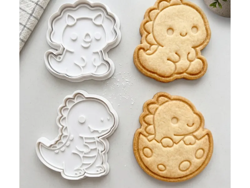 Cute Baby Dinosaur Cookie Cutter & Stamp Kit