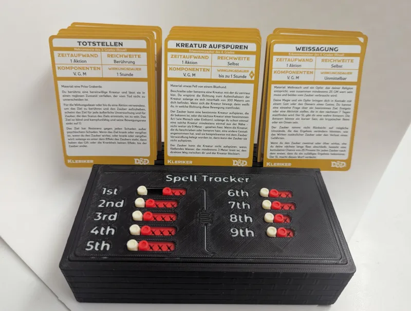 DND Spell Tracker with Card Box