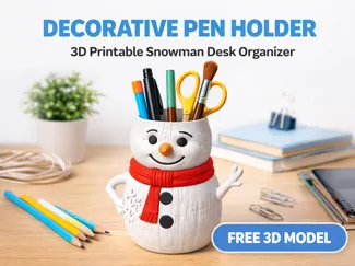 Snowman Pen Holder – Decorative 3D Printable Model