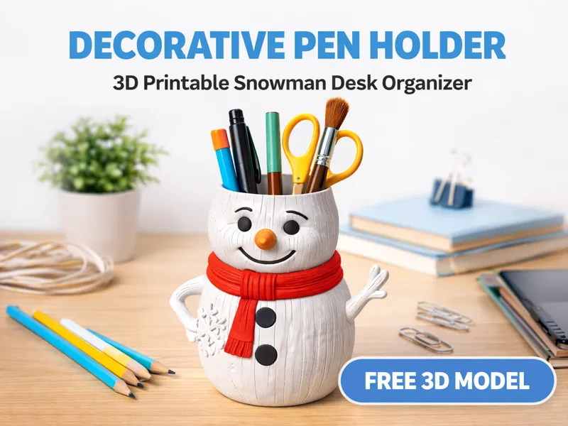 Snowman Pen Holder – Decorative 3D Printable Model