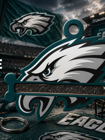 Accesorio para sujetar ligas de cabello: Philadelphia Eagles Hair Tie Holder Keychain — vista de referencia 2