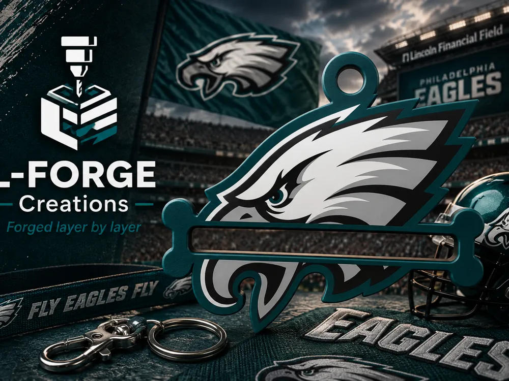 Accesorio para sujetar ligas de cabello: Philadelphia Eagles Hair Tie Holder Keychain. Referencia del modelo original.