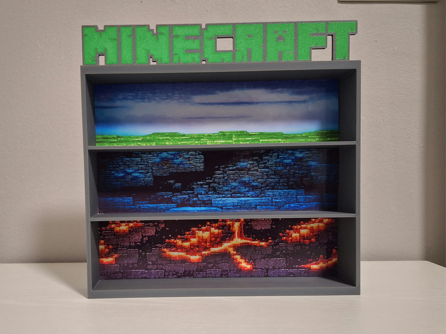 Minecraft Kinder Joy Display Shelf