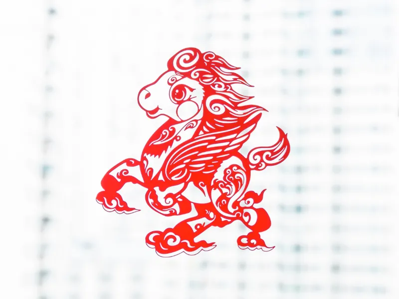 2026马年新年装饰  Q萌飞马踏云窗花