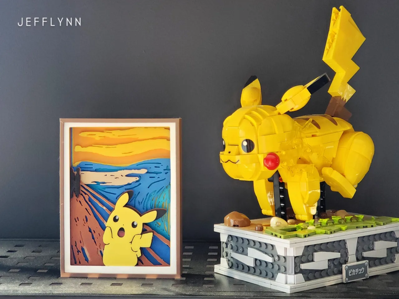 Pikachu in "The Scream" Painting - Shadow Box view 3