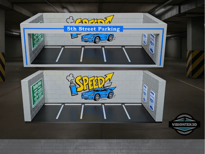 1:64 Scale Garage Diorama - Graffiti