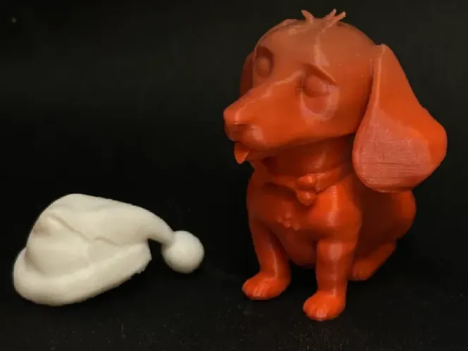 Chibi Dackel, Dachshund mit opt. Weihnachtsmütze