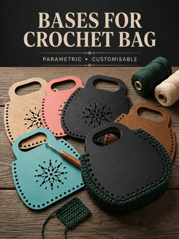 Letrero o emblema decorativo: Parametric Crochet Bag Base | Customisable — vista de referencia 2