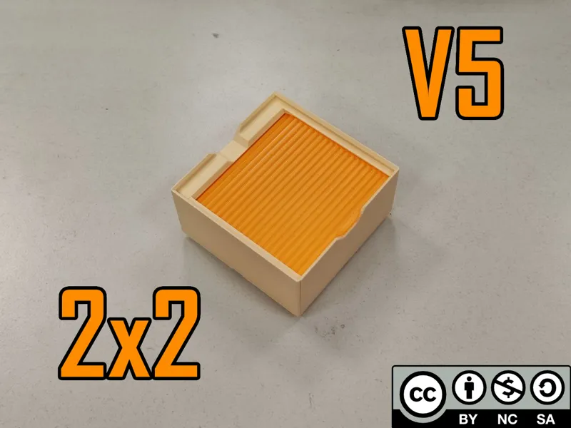 Gridfinity bin with shutter lid V5 - 2x2x5~12