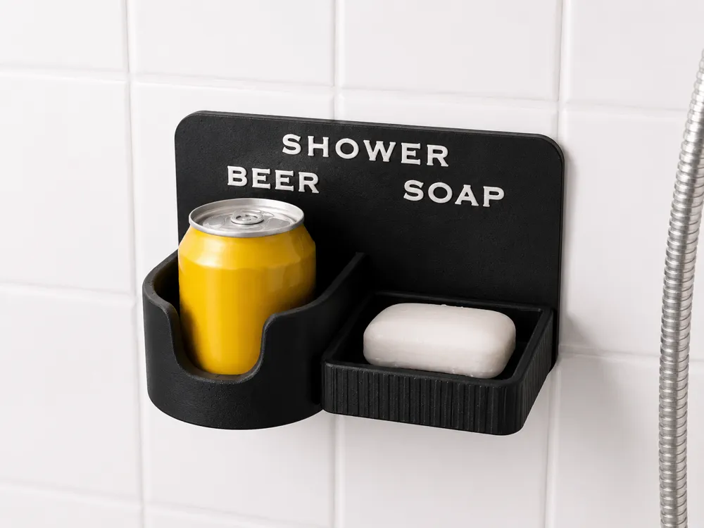 Soporte: Shower Beer Holder + Soap Dish. Referencia del modelo original.