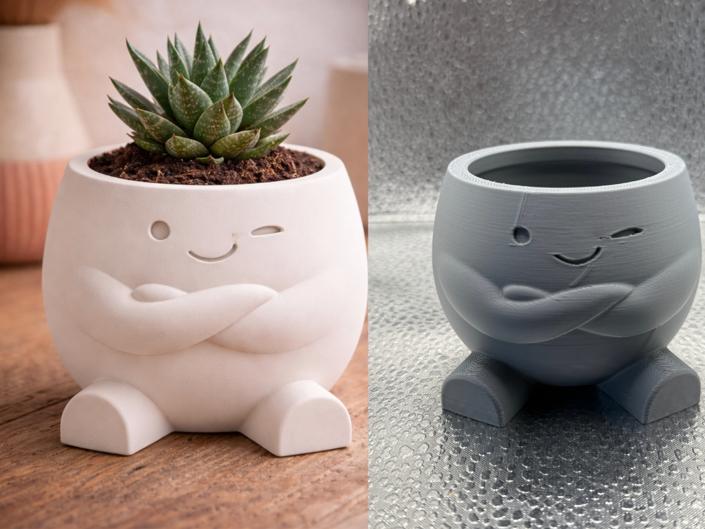 Cute Winking Planter Pot Minimal Cozy Home Decor