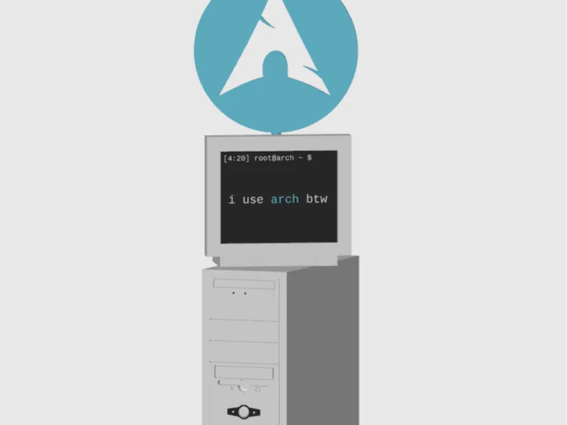 Arch Linux Meme – ‘I use Arch btw’ PC Sculpture