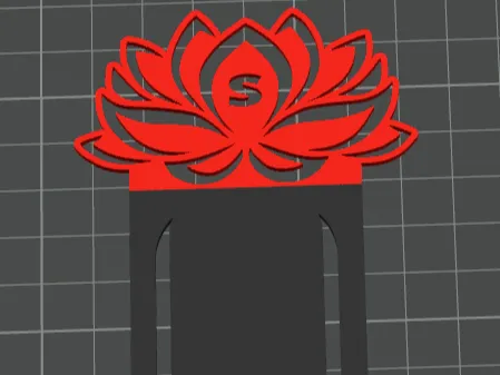 Letter S Lotus Flower Monogram Bookmark (Remix)