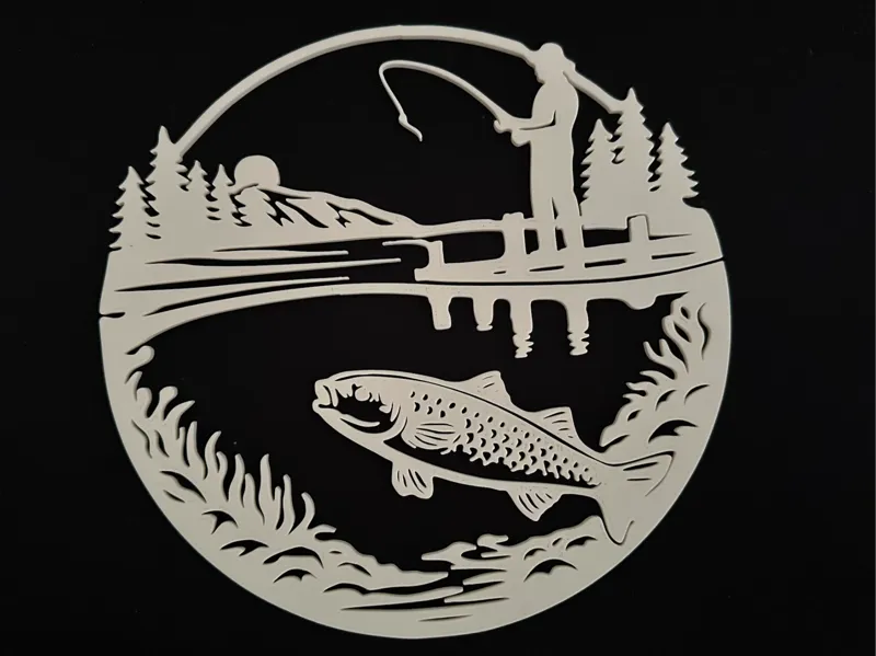 Dock Fishing Wall Art - Mullet Fish Scene