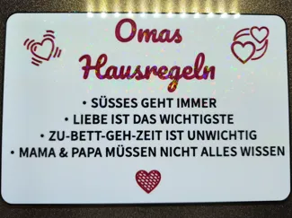 Schild Omas Hausregeln