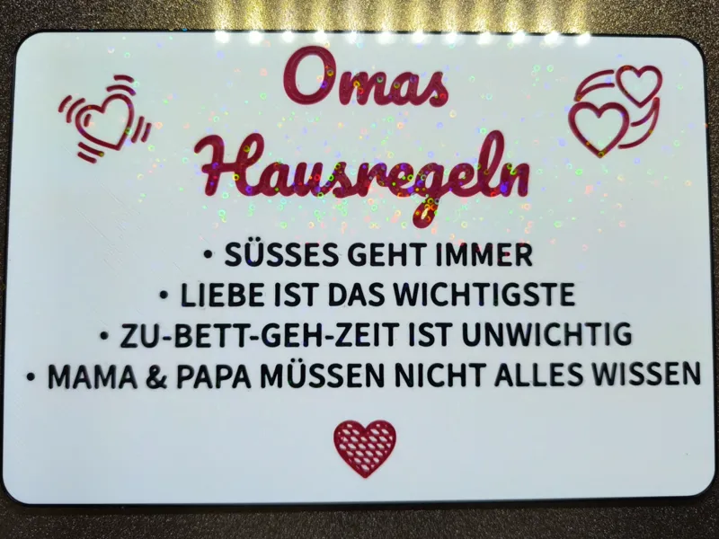 Schild Omas Hausregeln