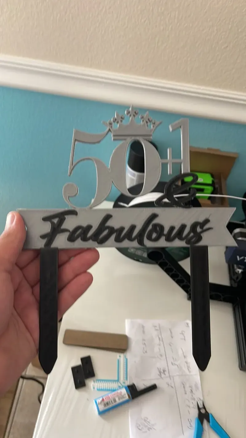 50 + 1 Birthday Cake Topper