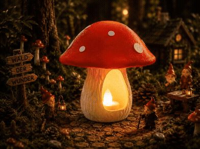 Märchenhafter Fliegenpilz mit LED-Teelicht