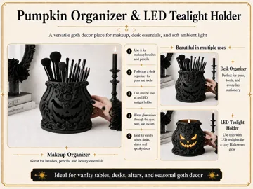Accesorio de iluminación decorativa: Goth Halloween Samhain organizere Tealight Holder — vista de referencia 3