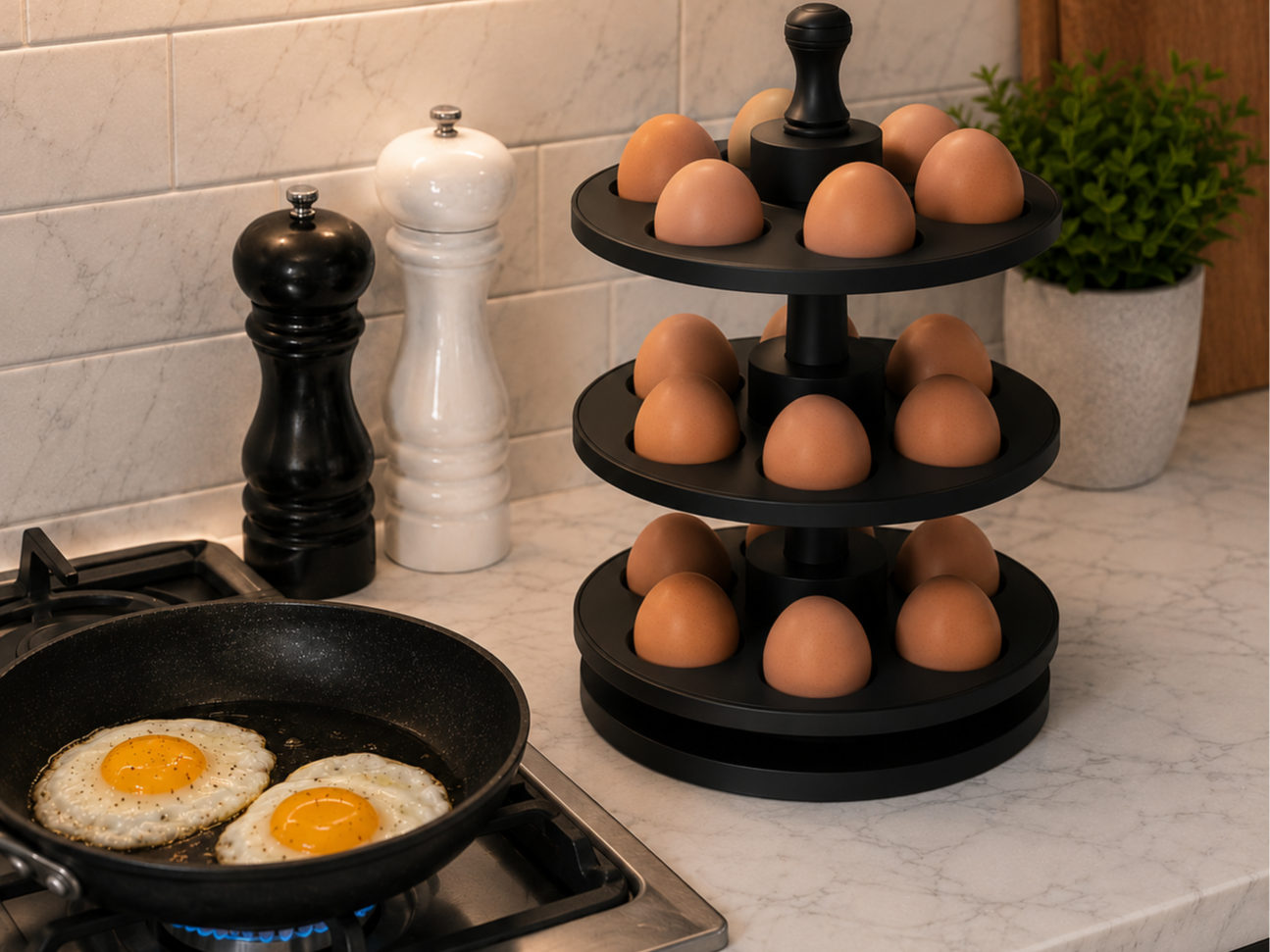 3-Tier Rotating Egg Tower (18-Eggs)