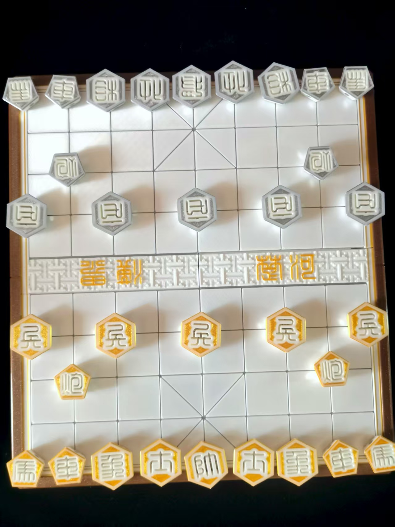 Miniatura 3 do modelo 3D 中国象棋 棋子 32面体 磁吸 镂空 光影夜灯摆件 及 棋盘 福禄寿财 中式挂画 套装 多用途